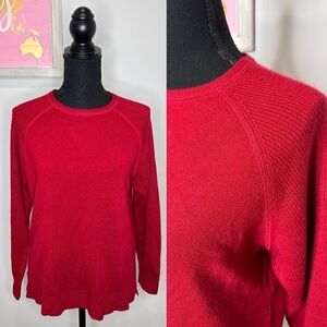 Sweet Romeo Red Women’s Long Sleeve Crew Neck Sweater (XS)